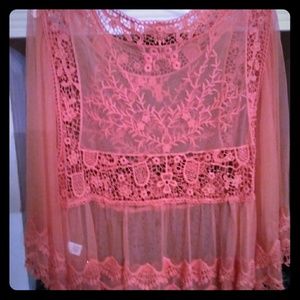 Double Zero Sheer Lace Crochet Top